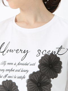 JUDY COLLECTION(ジュディコレクション) |【日本製】レリーフ フラワー Ｔシャツ