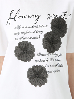 JUDY COLLECTION(ジュディコレクション) |【日本製】レリーフ フラワー Ｔシャツ