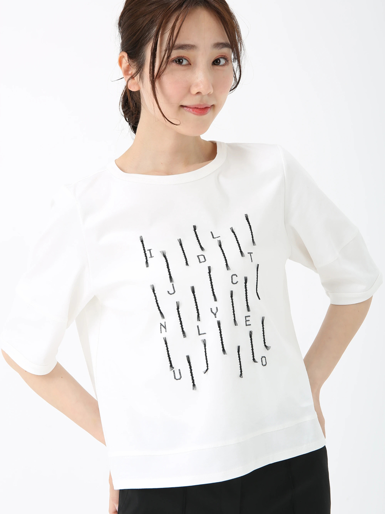 JUDY COLLECTION(ジュディコレクション) |【日本製】カット チュール Ｔシャツ