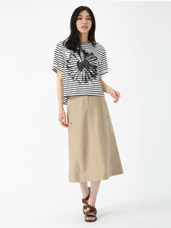 JUDY COLLECTION(ジュディコレクション) |【日本製】フラワー ボーダーT Tシャツ プリントT