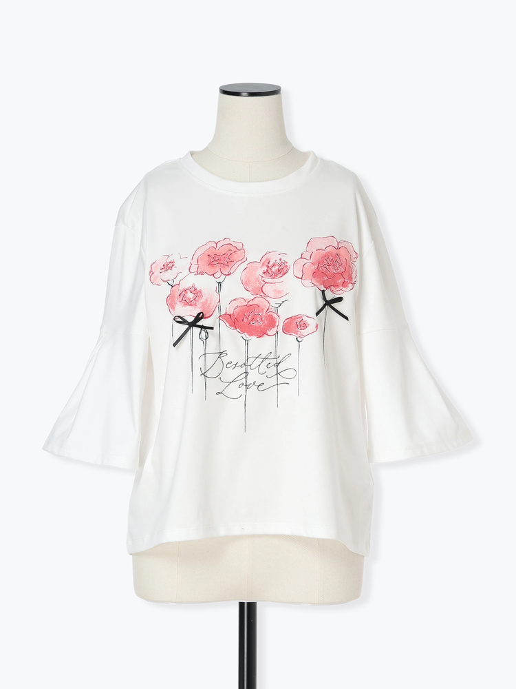 日本製】シングルフラワー Tシャツ プリントT ｜ JUDY COLLECTION
