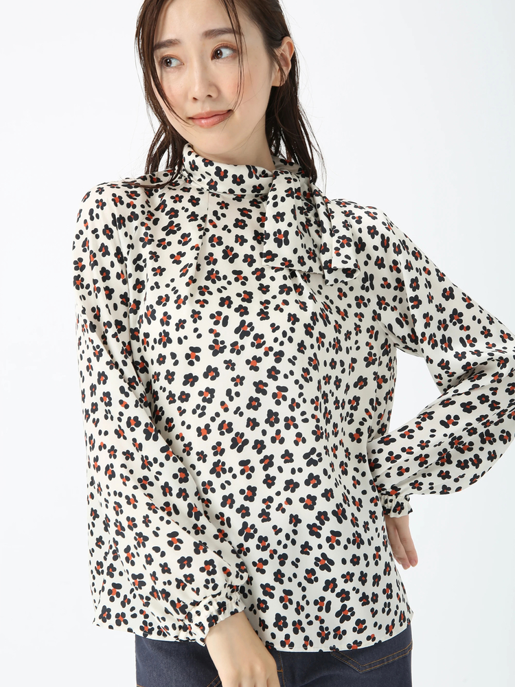 JUDY COLLECTION(ジュディコレクション) |FASACコラボ アニマルフラワー リボン付き ブラウス シャツ