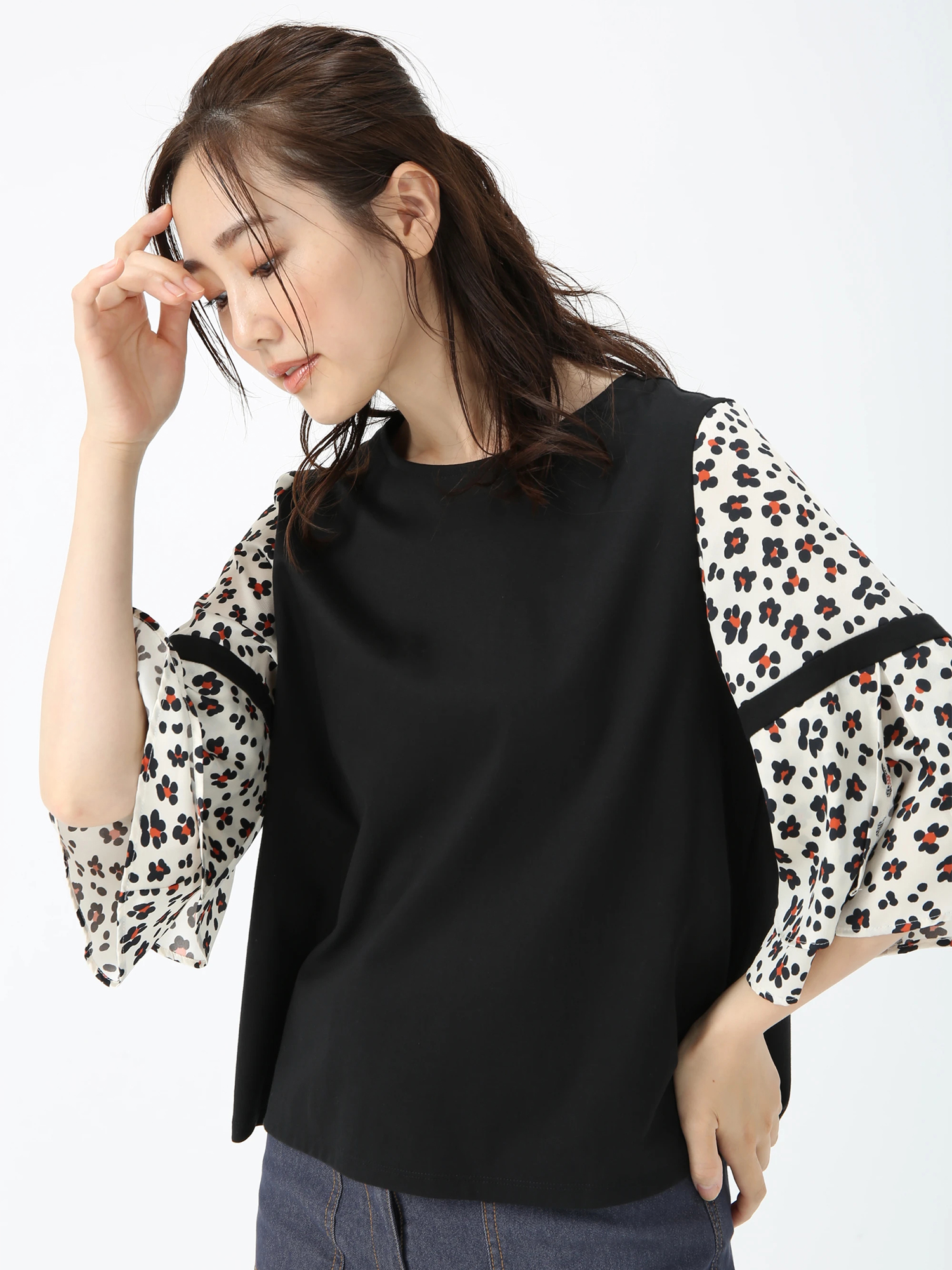 ☆DOLCE&GABBANA☆あじさい　ブラウス 日本製】FASACコラボ アニマルフラワー プルオーバー ブラウス