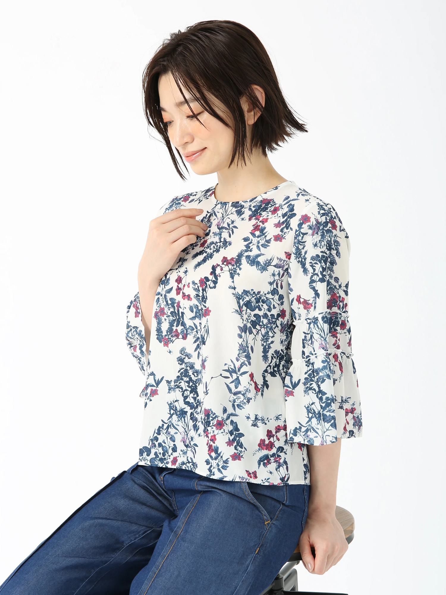 日本製】ガーデンフラワー ブラウス プルオーバー ｜ JUDY COLLECTION