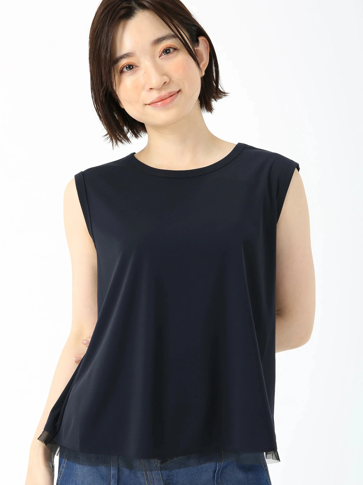 JUDY COLLECTION(ジュディコレクション) |【日本製】ハイツイストジャージ ノースリーブ プルオーバー