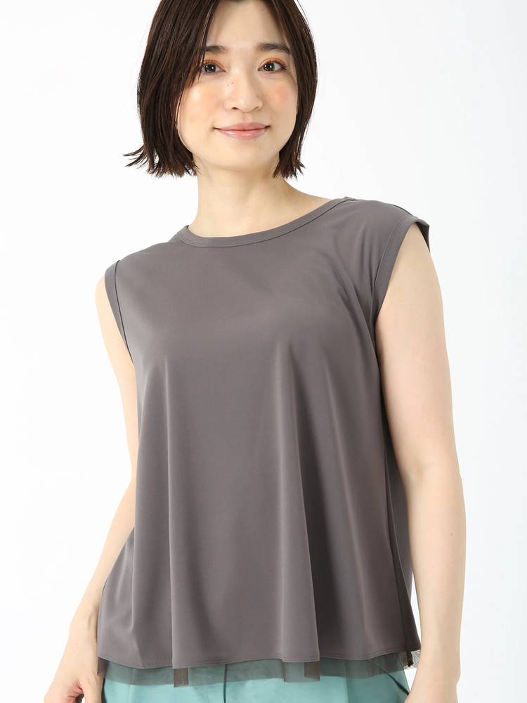 JUDY COLLECTION(ジュディコレクション) |【日本製】ハイツイストジャージ ノースリーブ プルオーバー