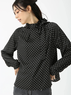 JUDY COLLECTION(ジュディコレクション) |ウォールドットプリント リボン付き ブラウス シャツ
