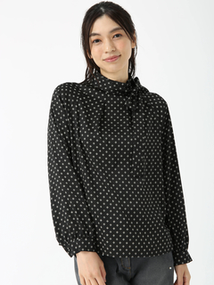 JUDY COLLECTION(ジュディコレクション) |ウォールドットプリント リボン付き ブラウス シャツ