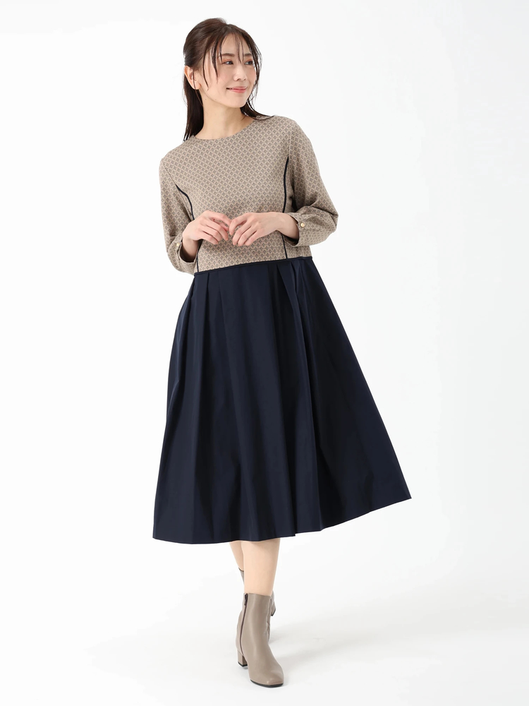 JUDY COLLECTION(ジュディコレクション) |タイルジャガード ワンピース ドレス