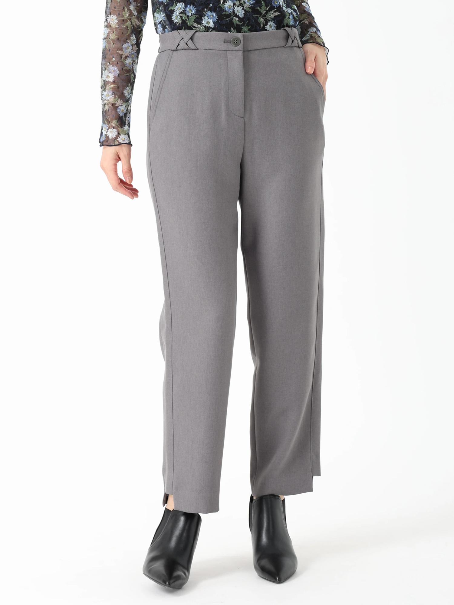 パンツ pudding 強撚スムース ドット&ストライププリントバルーンパンツ