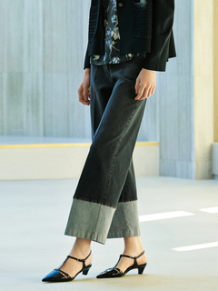 JUDY COLLECTION(ジュディコレクション) |【カタログ掲載】スソ切替 デニム キャンバス パンツ