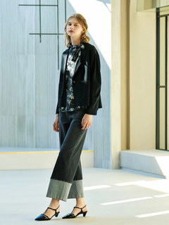 JUDY COLLECTION(ジュディコレクション) |【カタログ掲載】スソ切替 デニム キャンバス パンツ