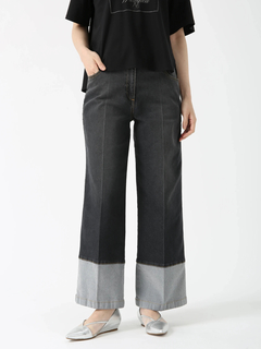 JUDY COLLECTION(ジュディコレクション) |【カタログ掲載】スソ切替 デニム キャンバス パンツ