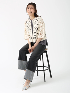 JUDY COLLECTION(ジュディコレクション) |【カタログ掲載】スソ切替 デニム キャンバス パンツ