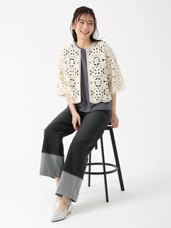 JUDY COLLECTION(ジュディコレクション) |【カタログ掲載】スソ切替 デニム キャンバス パンツ