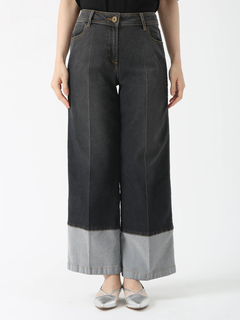 JUDY COLLECTION(ジュディコレクション) |【カタログ掲載】スソ切替 デニム キャンバス パンツ