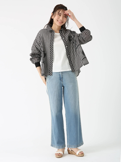 JUDY COLLECTION(ジュディコレクション) |【カタログ掲載】シアーストライプアート ブラウス シャツ