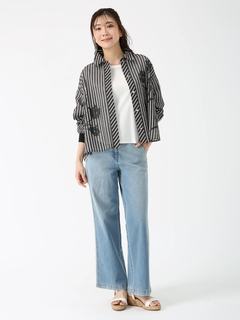JUDY COLLECTION(ジュディコレクション) |【カタログ掲載】シアーストライプアート ブラウス シャツ