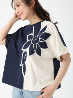 JUDY COLLECTION(ジュディコレクション) |【カタログ掲載】【日本製】モードフラワー Tシャツ