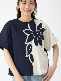 JUDY COLLECTION(ジュディコレクション) |【カタログ掲載】【日本製】モードフラワー Tシャツ