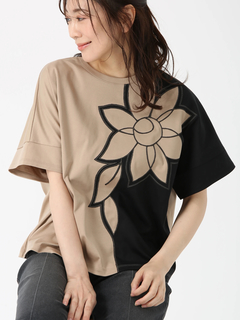 JUDY COLLECTION(ジュディコレクション) |【カタログ掲載】【日本製】モードフラワー Tシャツ