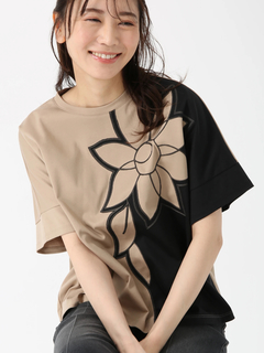 JUDY COLLECTION(ジュディコレクション) |【カタログ掲載】【日本製】モードフラワー Tシャツ