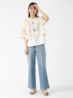 JUDY COLLECTION(ジュディコレクション) |【カタログ掲載】レースライン キャンバス デニム パンツ