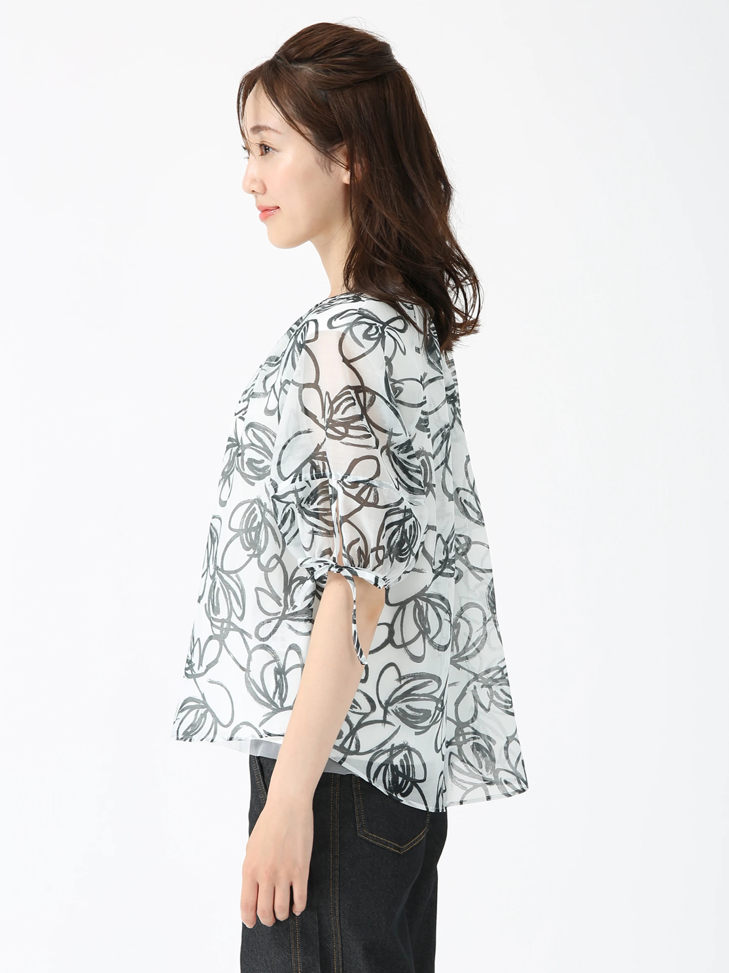 JUDY COLLECTION 花柄 半袖ブラウス 新品 アートクリエイト プリント ブラウス シャツ ｜ JUDY COLLECTION
