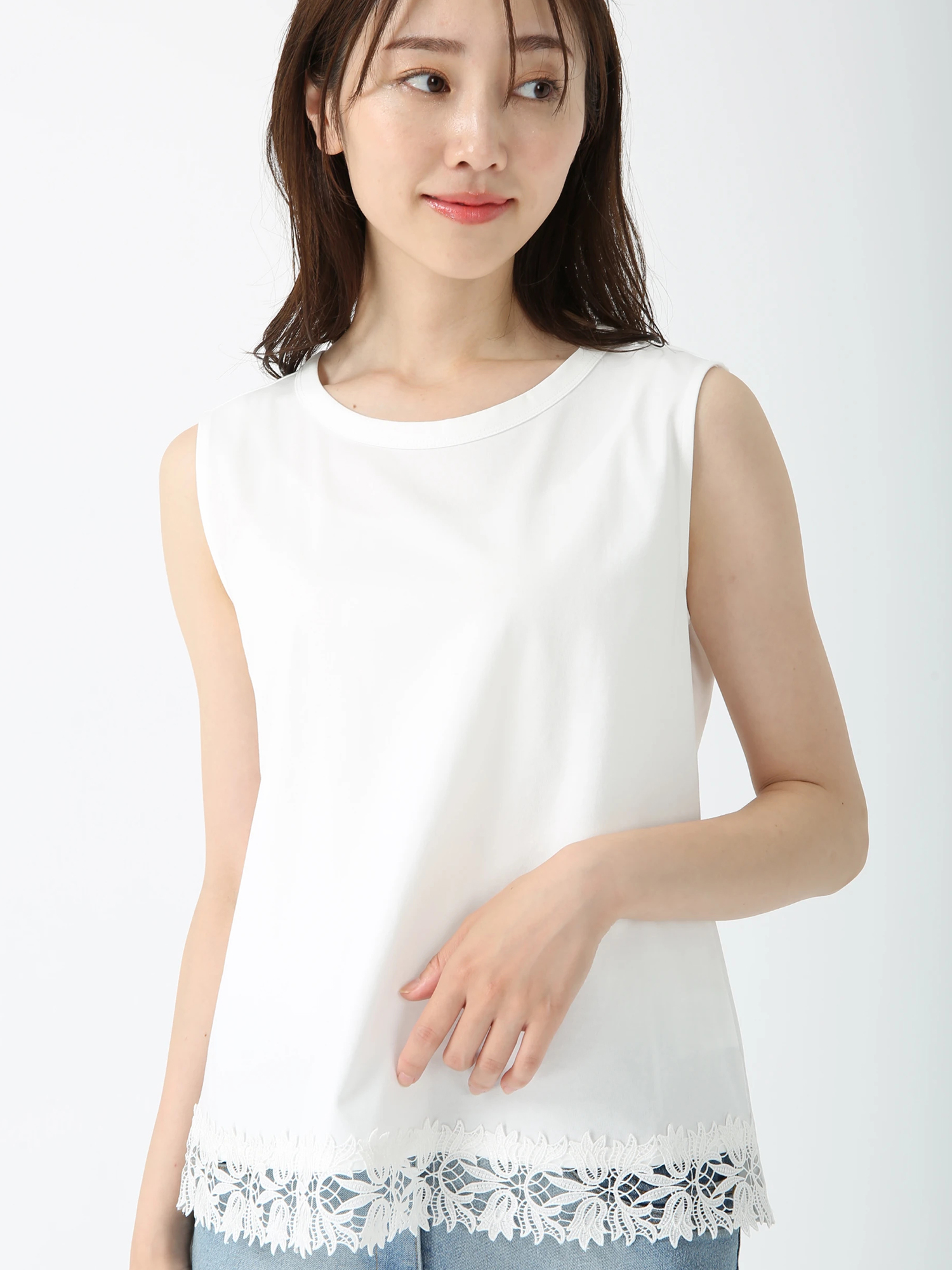 レイヤートップ レース ノースリーブ Tシャツ ｜ JUDY COLLECTION 