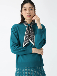 JUDY COLLECTION(ジュディコレクション) |スェーディーストレッチ ニットスカーフ付 プルオーバー