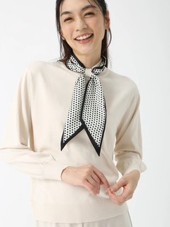 JUDY COLLECTION(ジュディコレクション) |スェーディーストレッチ ニットスカーフ付 プルオーバー