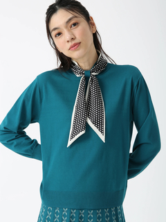 JUDY COLLECTION(ジュディコレクション) |スェーディーストレッチ ニットスカーフ付 プルオーバー