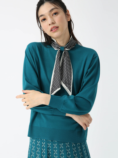 JUDY COLLECTION(ジュディコレクション) |スェーディーストレッチ ニットスカーフ付 プルオーバー