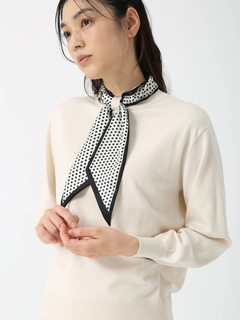 JUDY COLLECTION(ジュディコレクション) |スェーディーストレッチ ニットスカーフ付 プルオーバー
