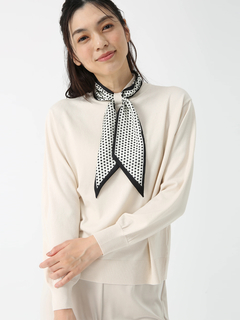 JUDY COLLECTION(ジュディコレクション) |スェーディーストレッチ ニットスカーフ付 プルオーバー