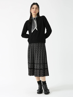 JUDY COLLECTION(ジュディコレクション) |スェーディーストレッチ ニットスカーフ付 プルオーバー