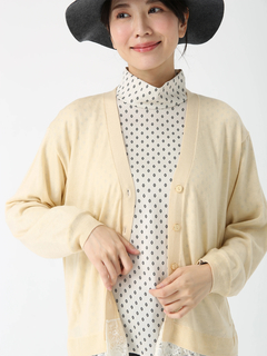 JUDY COLLECTION(ジュディコレクション) |ビットウール 裾レース カーディガン