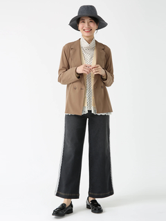 JUDY COLLECTION(ジュディコレクション) |ビットウール 裾レース カーディガン