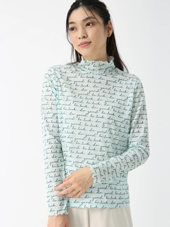 JUDY COLLECTION(ジュディコレクション) |ロゴボーダープリント チュール ハイネック プルオーバー