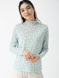 JUDY COLLECTION(ジュディコレクション) |ロゴボーダープリント チュール ハイネック プルオーバー