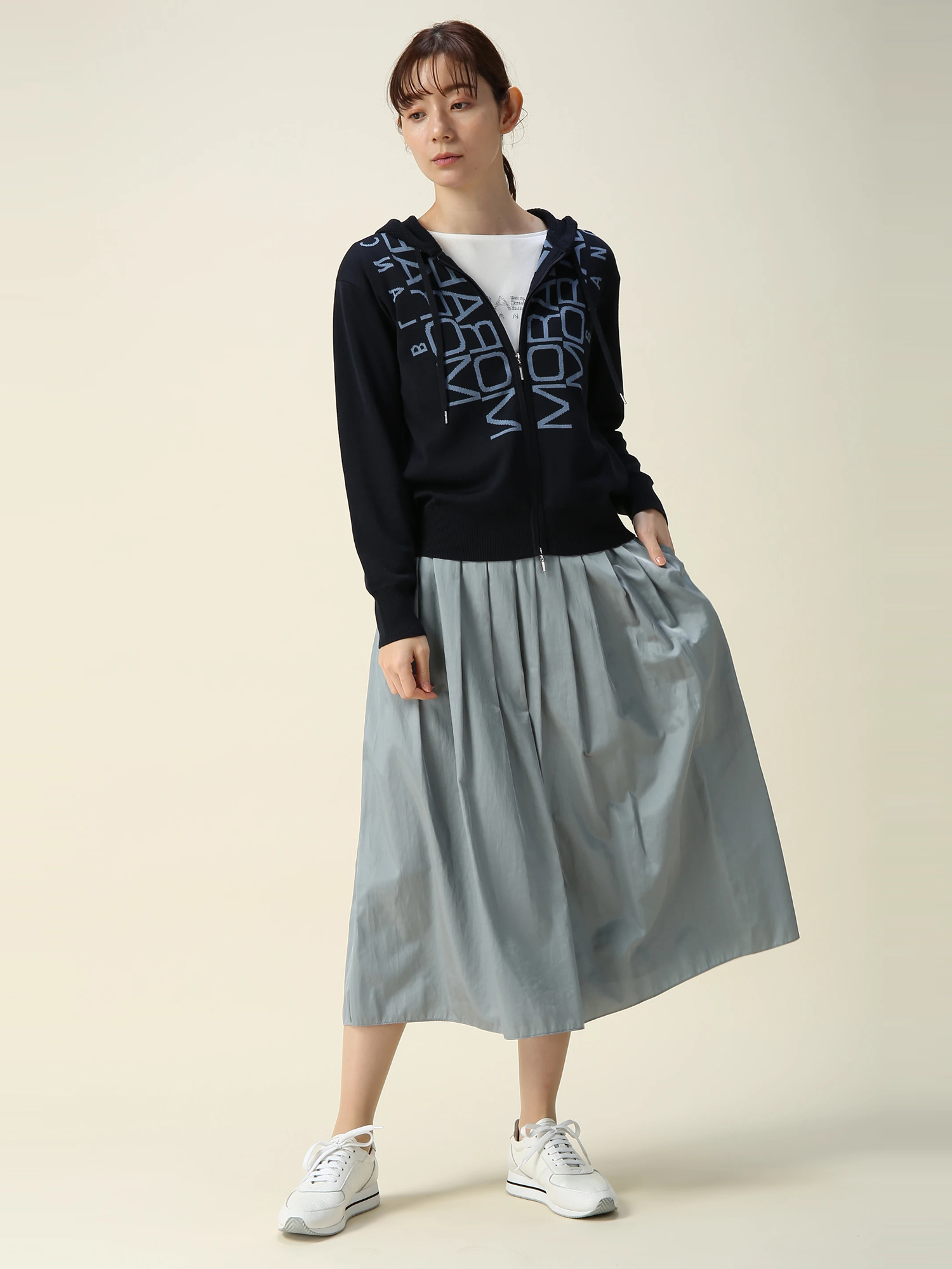 MORABITO BLANC（モラビトブラン）｜シルクライクサテンスカート 