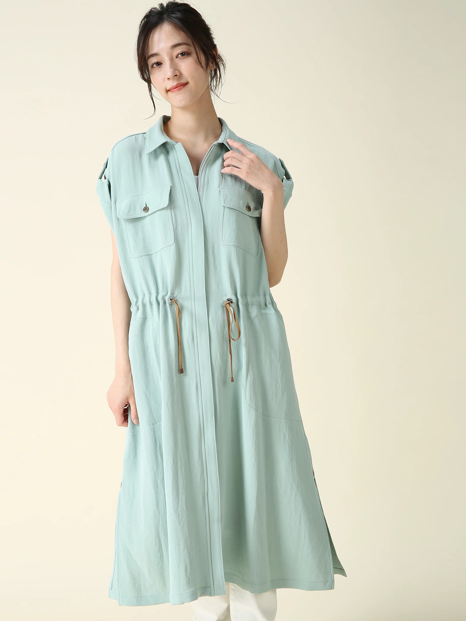SALE 7/31(木)で終了】 シルキー アセテート ベスト ジレ