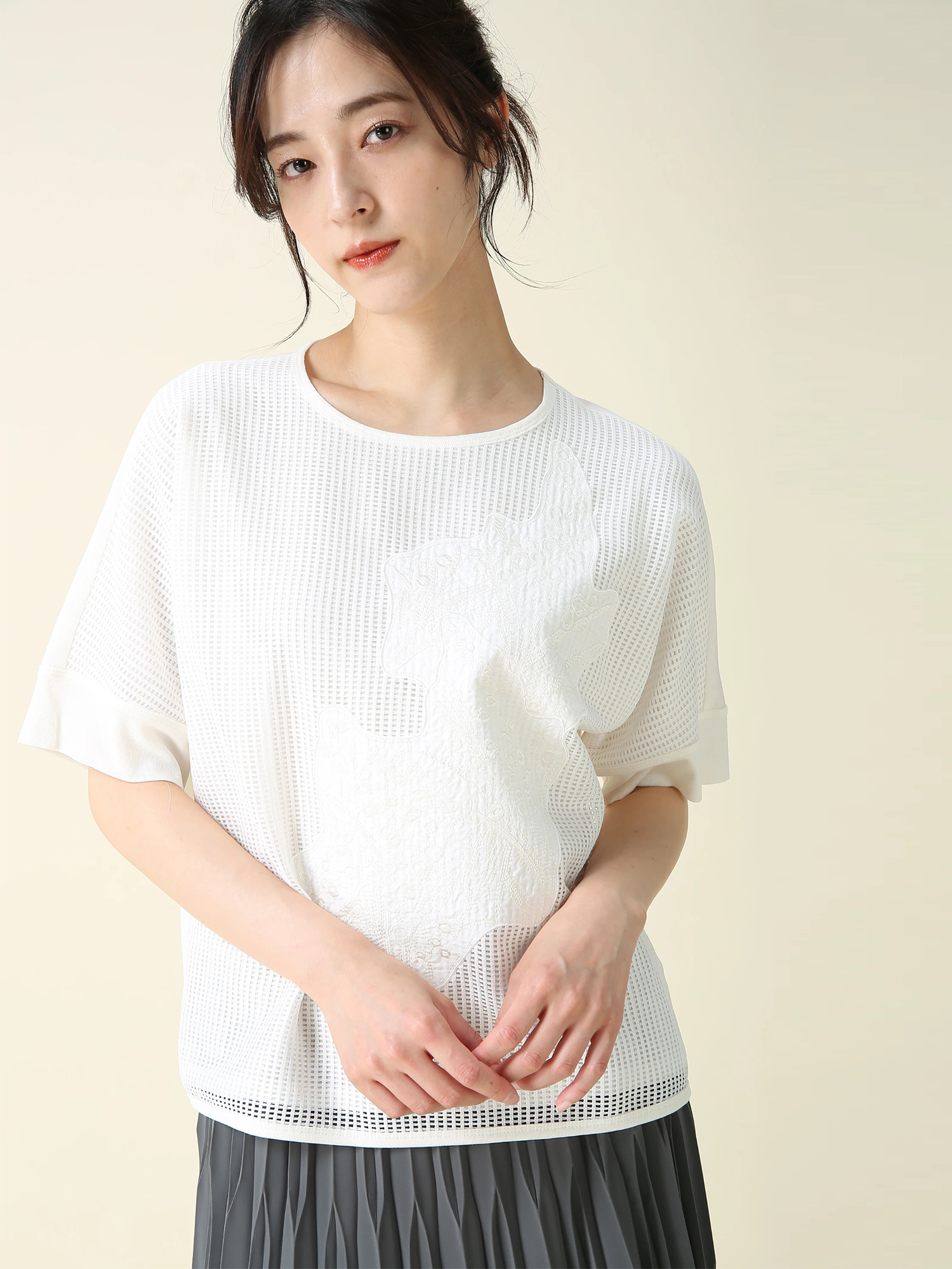 チェッカクラフト レース Tシャツ ｜ MORABITO BLANC（モラビト