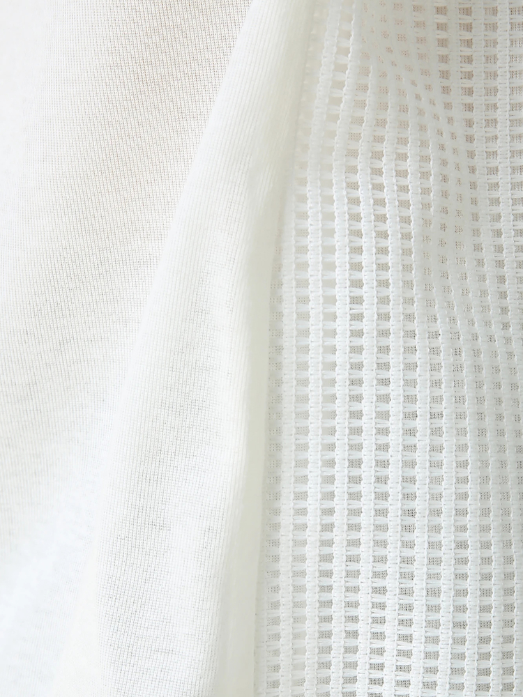 HGC-E327/美品 MORABITO BLANC 半袖カットソー チュール チェッカクラフト レース Tシャツ ｜ MORABITO BLANC（モラビト