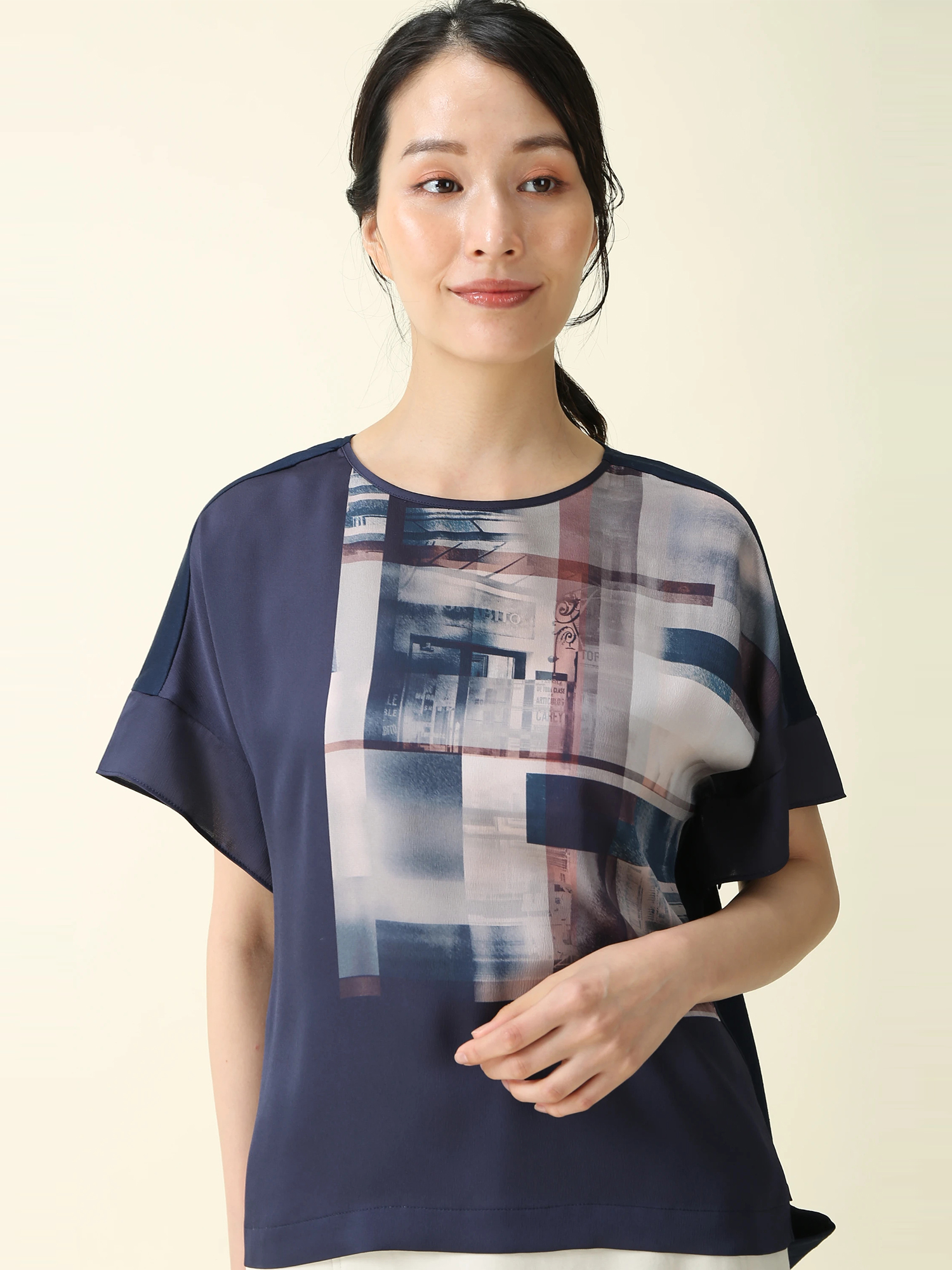 パリモチーフプリント ブラウス Tシャツ ｜ MORABITO BLANC 