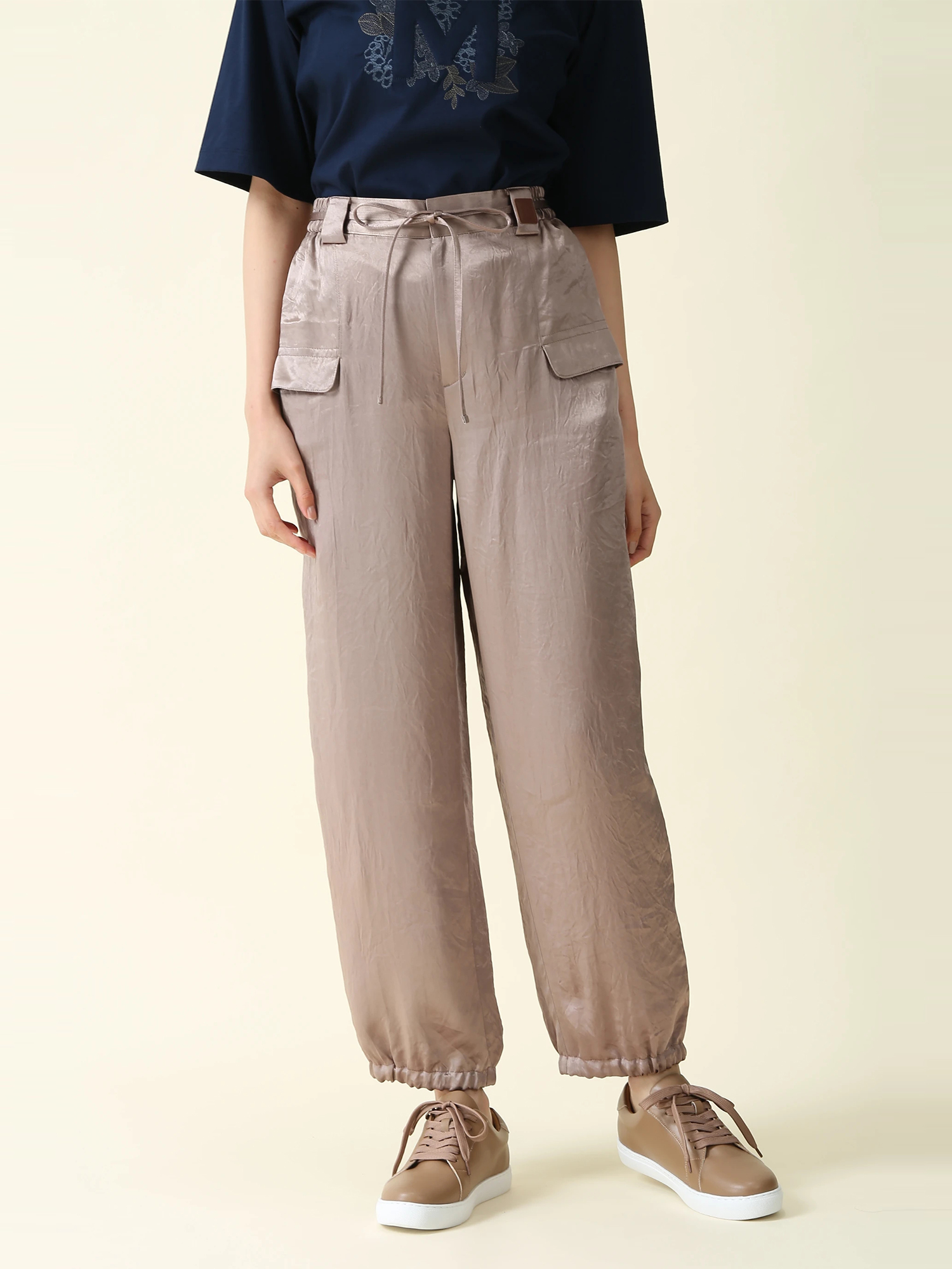 モラビト パンツ （売れ筋ランキングも ラメ レイル リネン