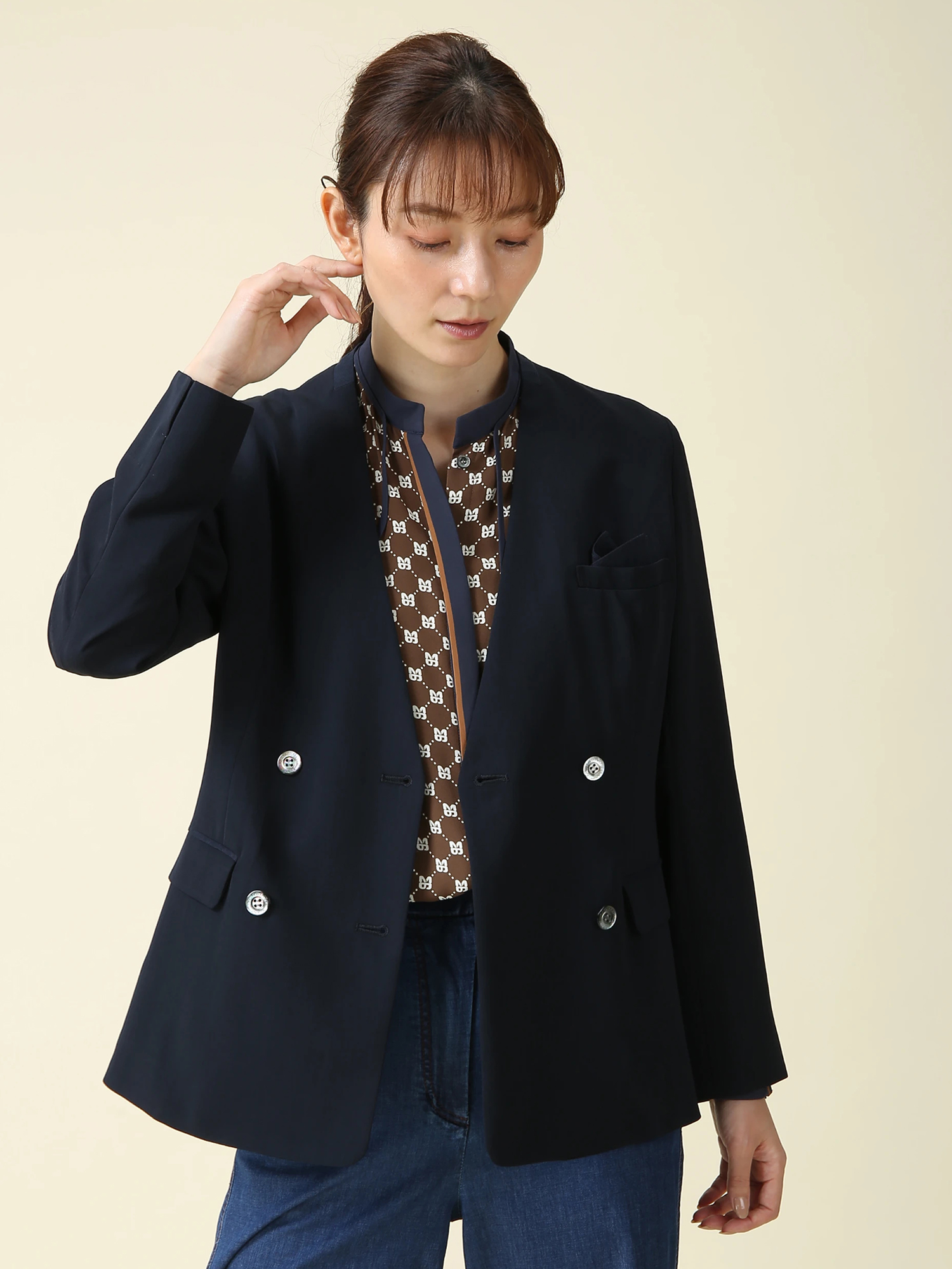 新品 未使用 モラビト ブラン テーラードジャケット 40 黒 MORABITO