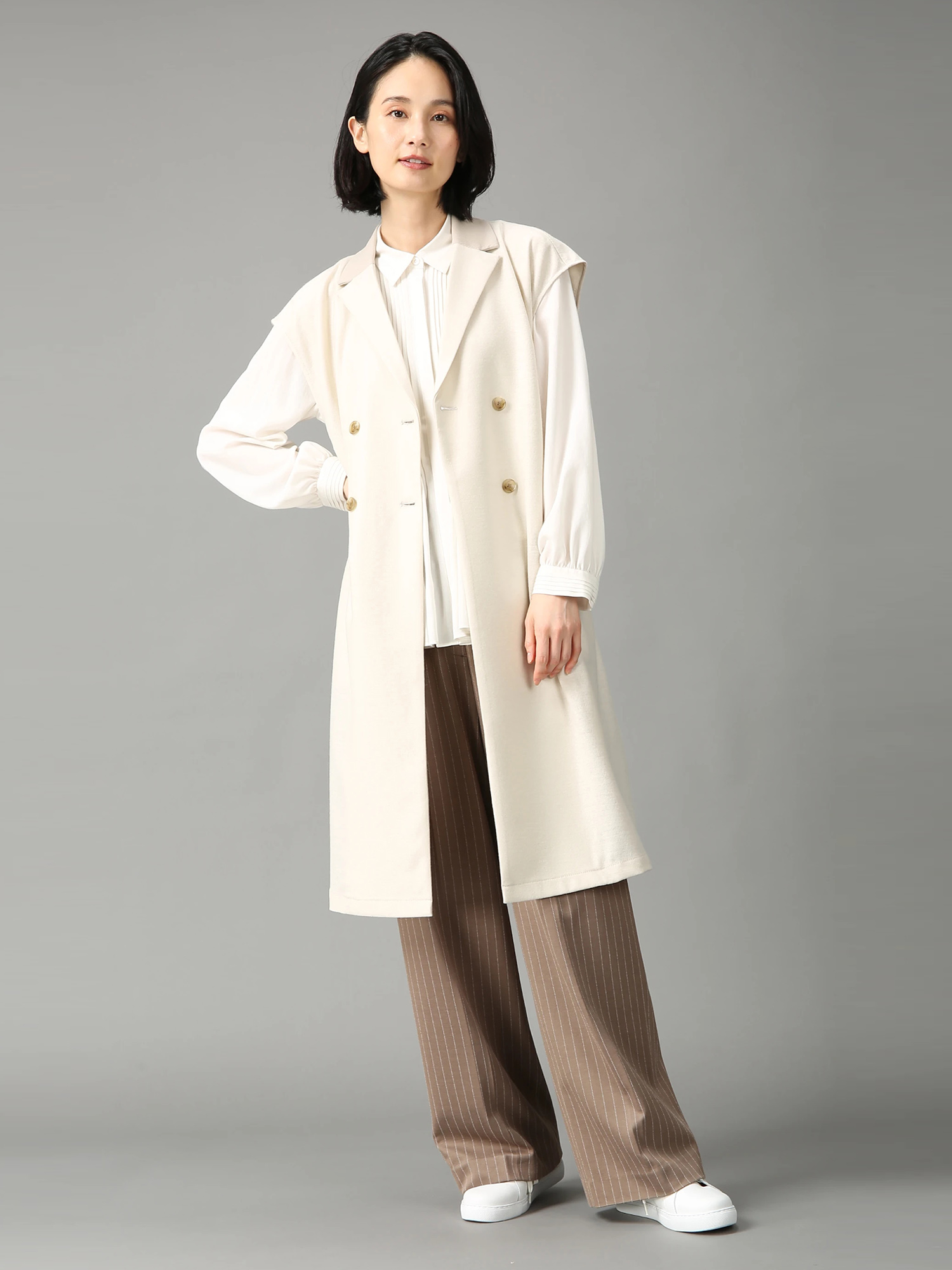 SALE 7/31(木)で終了】 コットン ストライプ パンツ ワイド