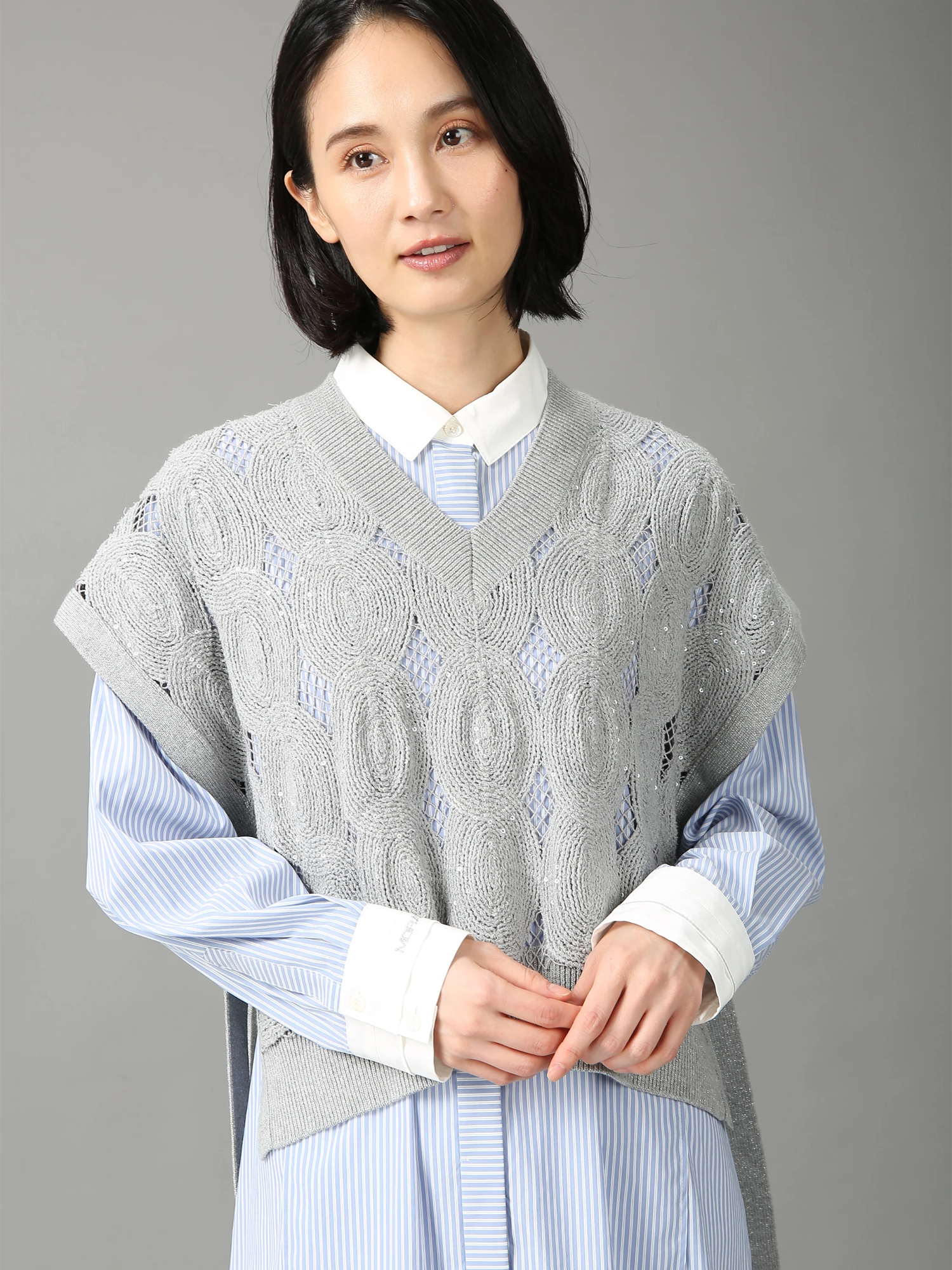 MORABIT 美品　モラビトスペル　38 ベスト・ジレ エクラ掲載モデル】 プレミアム リバー ジレ ロング丈