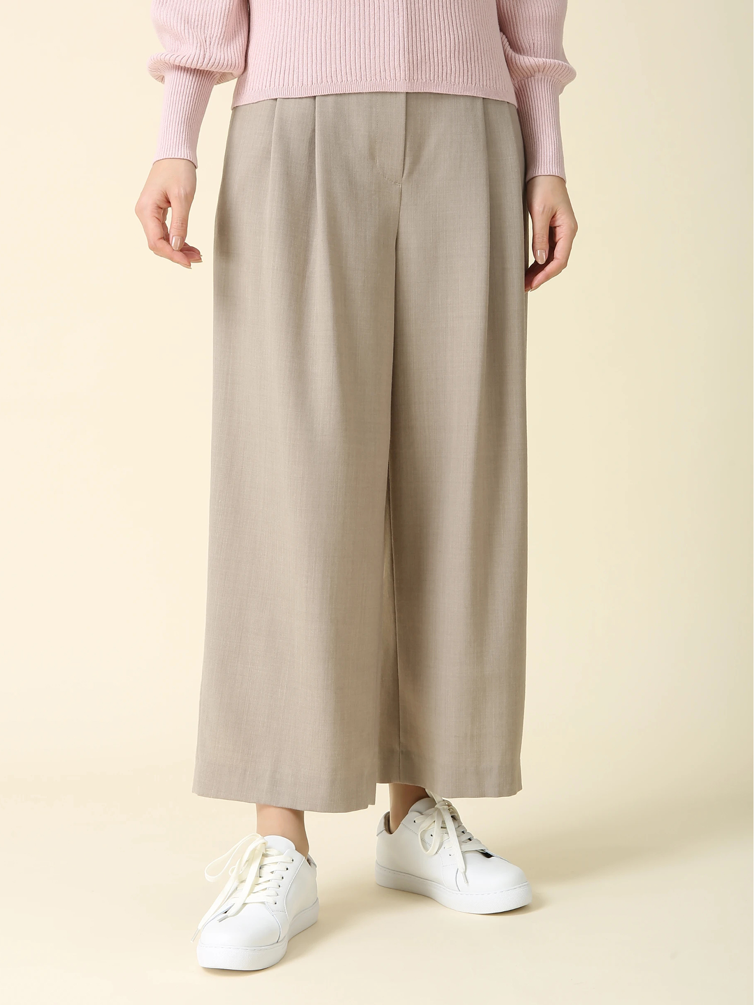 近年物・着用1、2回の美品★モラビト MORABITO お洒落 パンツ 38 ストレッチ ツイル ワイド パンツ ｜ MORABITO BLANC（モラビトブラン